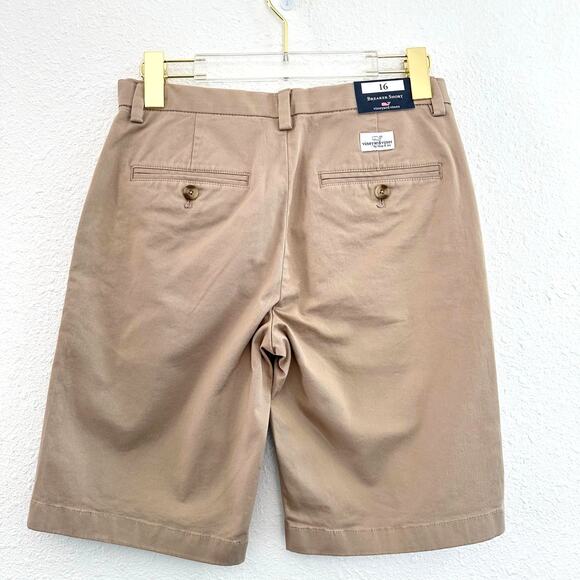Vineyard Vines Boy Stretch Breaker Shorts Size 16 Khaki Chino Preppy New - Picture 2 of 8